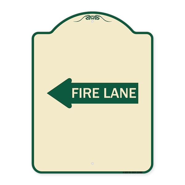 Signmission Fire Lane Left Arrow Heavy-Gauge Aluminum Architectural Sign, 24" x 18", TG-1824-23982 A-DES-TG-1824-23982 - main